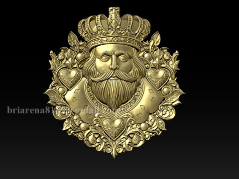 Heart King Playing Card Pendant 3D-printmodel