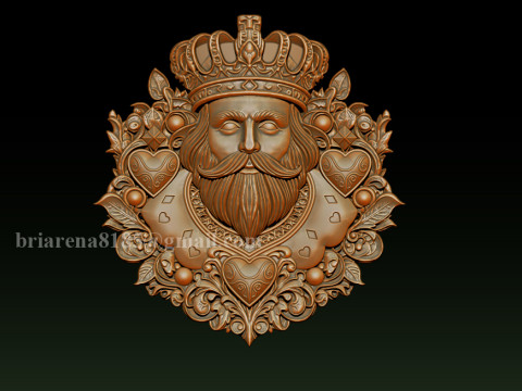 Heart King Playing Card Pendant 3D-printmodel