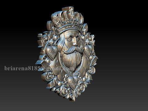 Heart King Playing Card Pendant 3D-printmodel