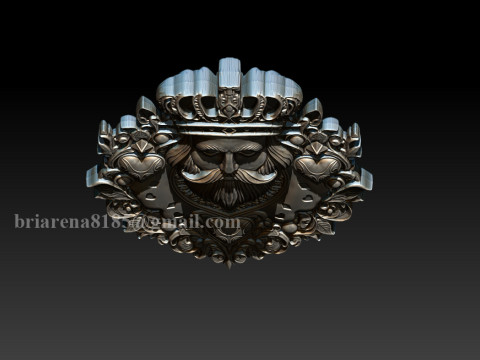 Heart King Playing Card Pendant 3D-printmodel