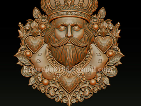 Heart King Playing Card Pendant 3D-printmodel