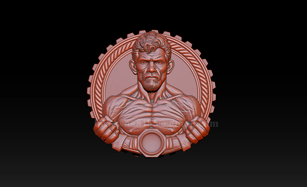MMA and WWE Fighter Relief Model 3D Print Model .c4d .max .obj .3ds .fbx .stl .blend 
