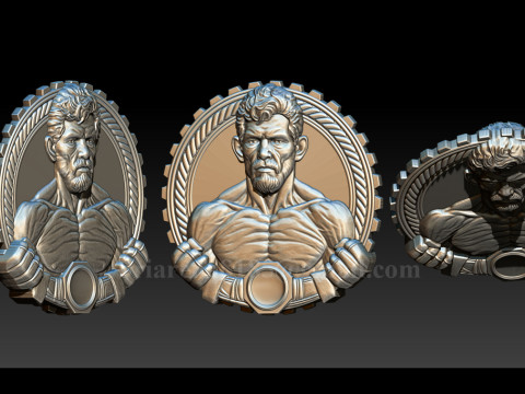 MMA and WWE Fighter Relief Model 3Dプリントモデル