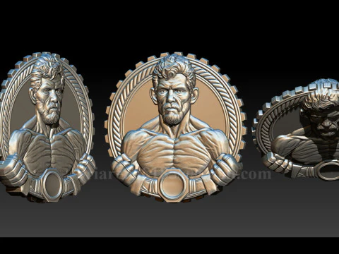 MMA and WWE Fighter Relief Model 3D Print Model
