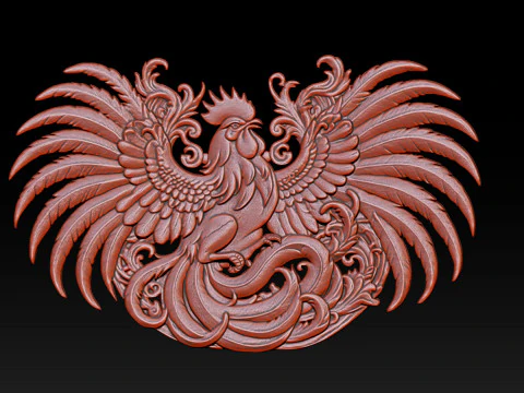 Horoz d&ouml;v&uuml;ş&uuml; kolye takı 3D Baskı Modeli