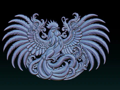 Cockfighting Pendant Jewelry 3D Print Model