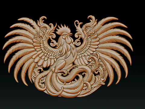 Cockfighting Pendant Jewelry 3D Print Model