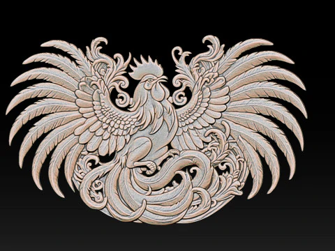 Cockfighting Pendant Jewelry 3D Print Model
