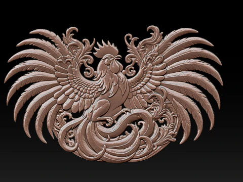 Cockfighting Pendant Jewelry 3D Print Model