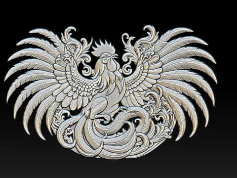 Cockfighting Pendant Jewelry 3D Print Model