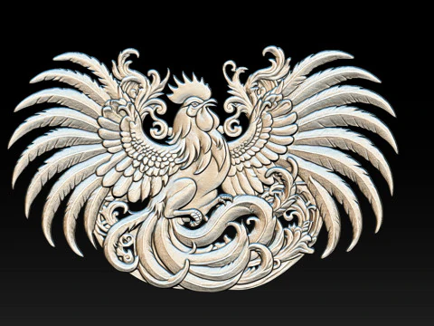 Cockfighting Pendant Jewelry 3D Print Model
