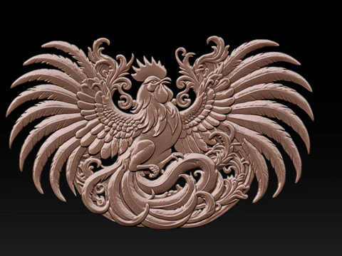 Cockfighting Pendant Jewelry 3D Print Model