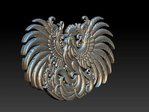 Cockfighting Pendant Jewelry 3D Print Model