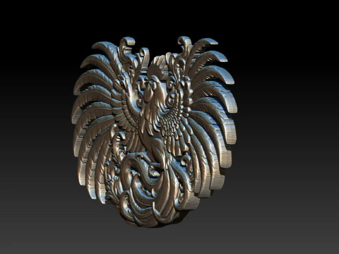 Cockfighting Pendant Jewelry 3D Print Model