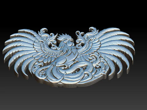 Cockfighting Pendant Jewelry 3D Print Model