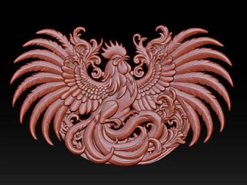 Cockfighting Pendant Jewelry 3D Print Model