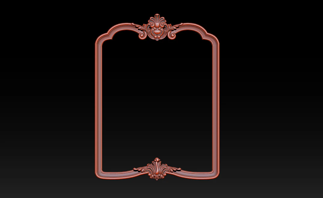 Classical carved frame 3D Print Model .c4d .max .obj .3ds .fbx .stl .blend 