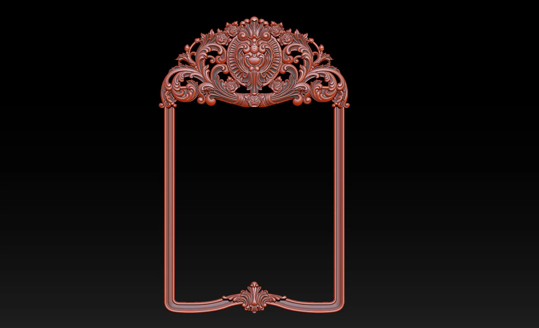 Classical carved frame 3D Print Model .c4d .max .obj .3ds .fbx .stl .blend