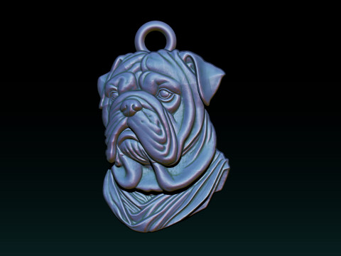 Bull Dog Pendant 3D प्रिंट मॉडल