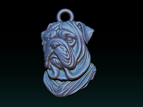 Bull Dog Pendant 3D Print Model