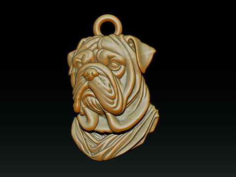 Bull Dog Pendant 3D प्रिंट मॉडल