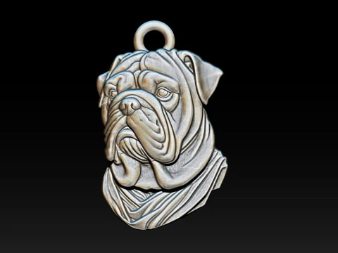 Bull Dog Pendant 3D Print Model