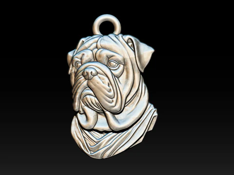Bull Dog Pendant 3D Print Model