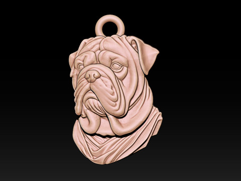 Bull Dog Pendant 3D प्रिंट मॉडल