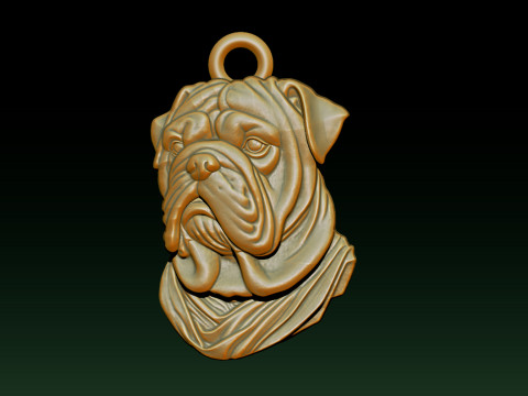 Bull Dog Pendant 3D प्रिंट मॉडल