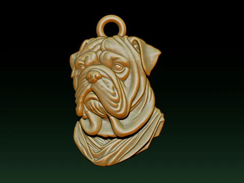Bull Dog Pendant 3D Print Model