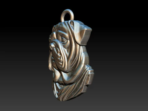 Bull Dog Pendant 3D Print Model