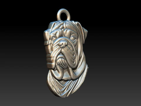 Bull Dog Pendant 3D Print Model
