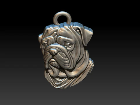 Bull Dog Pendant 3D Print Model