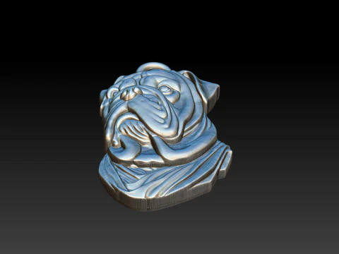 Bull Dog Pendant 3D Print Model