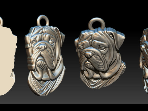 Bull Dog Pendant 3D प्रिंट मॉडल