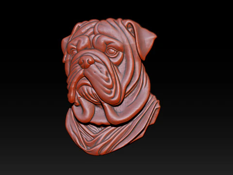 Bull Dog Pendant 3D Print Model
