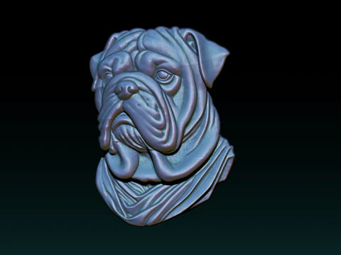 Bull Dog Pendant 3D Print Model