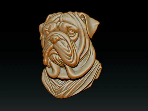 Bull Dog Pendant 3D Print Model