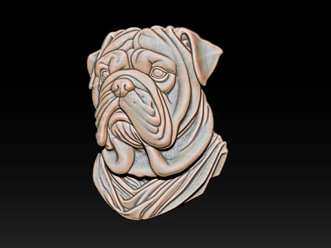 Bull Dog Pendant 3D Print Model