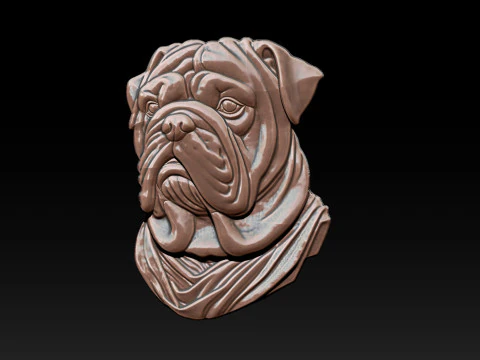 Bull Dog Pendant 3D Print Model