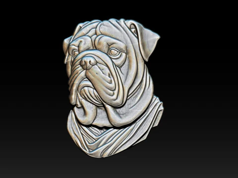 Bull Dog Pendant 3D Print Model
