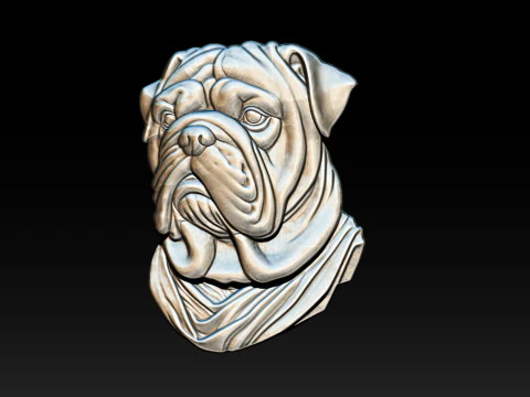 Bull Dog Pendant 3D Print Model