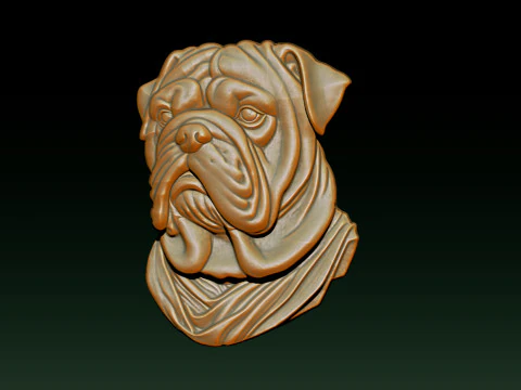 Bull Dog Pendant 3D Print Model