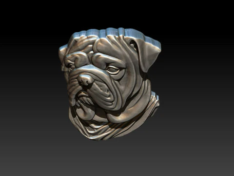 Bull Dog Pendant 3D Print Model