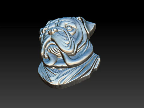 Bull Dog Pendant 3D Print Model