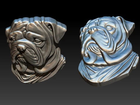 Bull Dog Pendant 3D Print Model