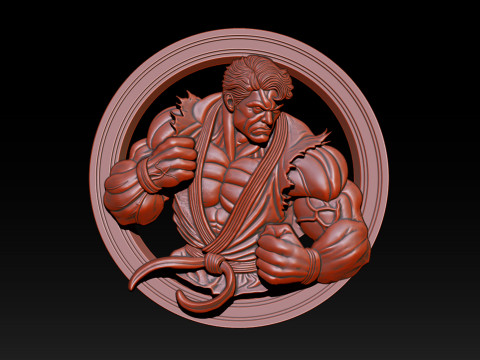 Mighty Hero 25D Relief Model for CNC and 3D Printing 3D 프린트 모델
