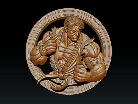 Mighty Hero 25D Relief Model for CNC and 3D Printing 3D 프린트 모델