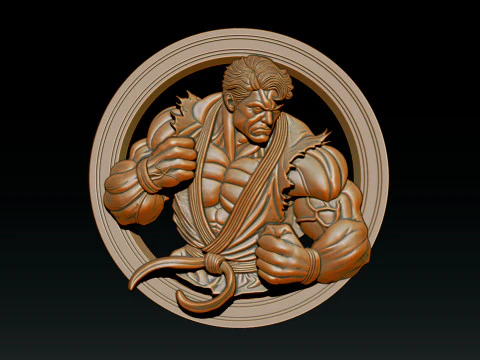 Modelo en relieve Mighty Hero 25D para impresi&oacute;n CNC y 3D Modelo de impresión 3D