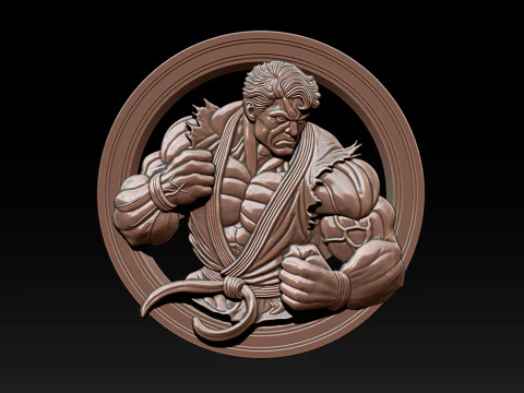 Modelo en relieve Mighty Hero 25D para impresi&oacute;n CNC y 3D Modelo de impresión 3D